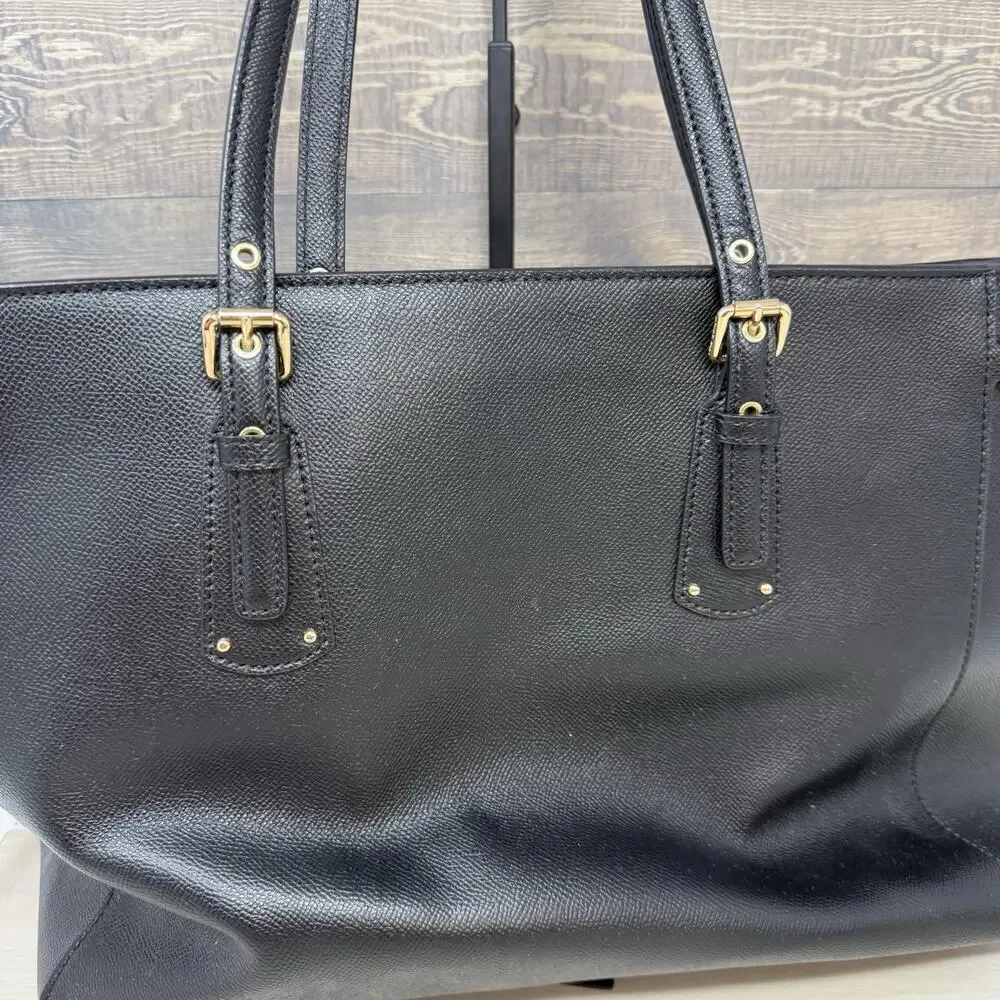 Michael Kors Limited Edition Voyager Pebbled Leather Love Tote Black Bag Purse